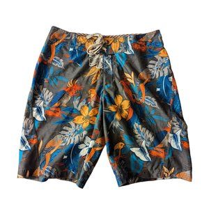 Men's Old Navy floral unlined swim shorts, multi, size M